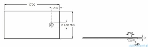Roca Magma 170x90cm brodzik prostokątny kompozytowy STONEX CAFE  APE016A438403660