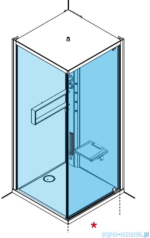 Novellini Glax 2 2.0 kabina z hydromasażem hydro plus 90x90 prawa biała G22GF90DT1L-1UH