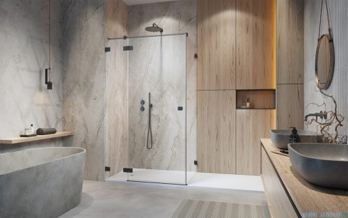 Radaway Essenza Pro  Brushed GunMetal Kdj kabina 100x110cm lewa szczotkowany grafit 10097100-92-01L/10098110-01-01