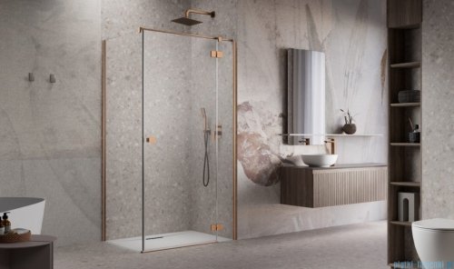 Radaway Essenza 8 Brushed Copper Kdj kabina 80x80cm prawa szczotkowana miedź 10480512-01-01R/10470237-93-01R/10113080-01-01