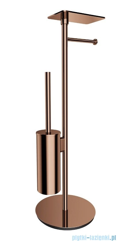 Omnires Modern Project stojak na papier i szczotkę toaletową z półką miedź połysk MP60820CP