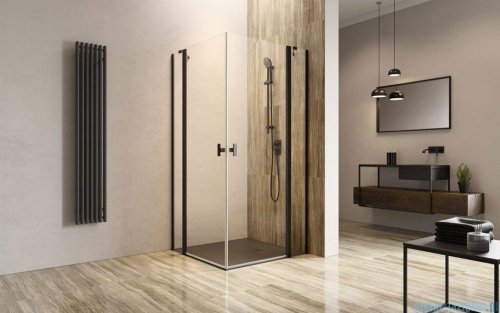 Radaway Nes 8 Black Kdd II kabina 90x80cm czarny mat/szkło przejrzyste 10085090-54-01L/10085080-54-01R