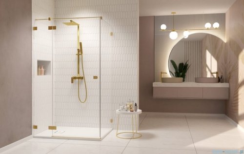 Radaway Essenza Pro Brushed Gold Kdj kabina 100x100cm lewa szczotkowane złoto 10097100-99-01L/10098100-01-01