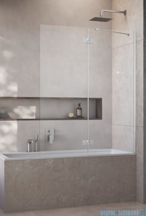 Radaway Essenza Brushed Nickel PND II parawan nawannowy 140cm prawy szczotkowany nikiel/przejrzyste 110002140-91-01R