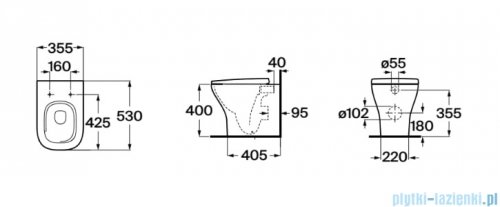 Roca Optica Rimless miska stojąca Vortex Biała A347V15000