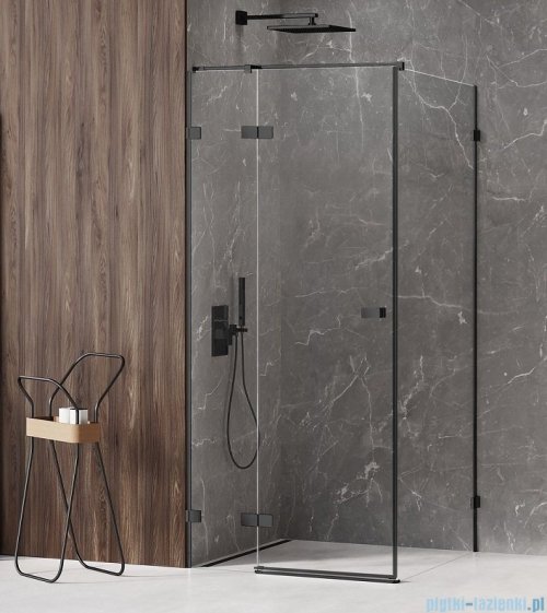New Trendy Avexa Black kabina prostokątna 90x80x200 cm przejrzyste lewa EXK-1574
