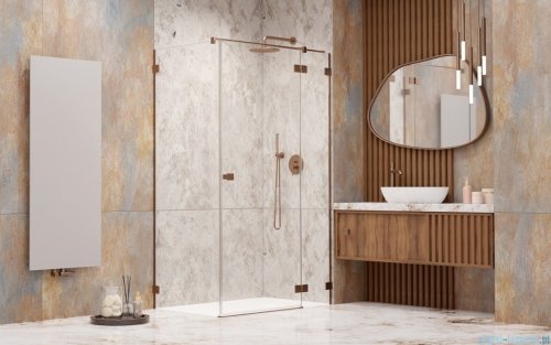 Radaway Essenza Pro Brushed Copper Kdj kabina 80x120cm prawa szczotkowana miedź 10097080-93-01R/10098120-01-01