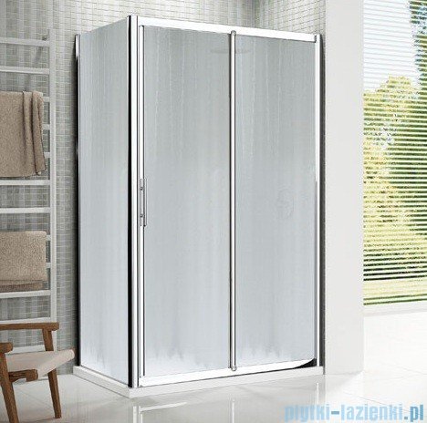 Novellini Drzwi prysznicowe przesuwne LUNES 2P 126 cm szkło przejrzyste profil srebrny LUNES2P126-1B