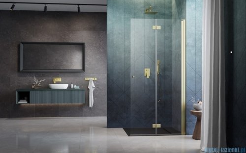 Radaway Nes KDD B Brushed Gold kabina walk in 90cm prawa szczotkowane złoto 10024090-99-01R
