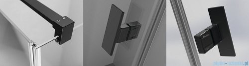 Radaway Nes 8 Black Dwjs drzwi wnękowe 140cm lewe czarny mat/szkło przejrzyste 10084790-54-01L/10084610-54-01