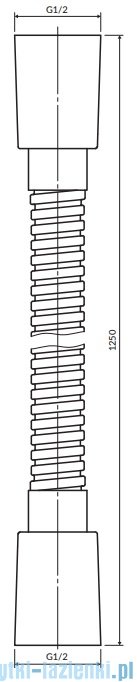 Omnires wąż prysznicowy 125 cm mosiądz szczotkowany 022-XBSB