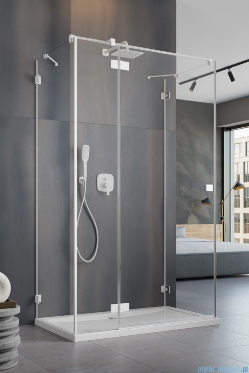 Radaway Essenza Pro White Kdj+S kabina 75x100x75cm lewa biały mat/szkło przejrzyste 10097310-04-01L/10098075-01-01/10098075-01-01 