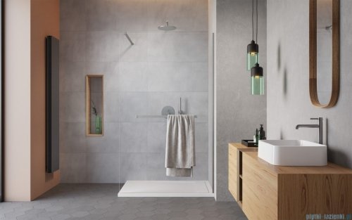 Radaway Modo New II Brushed Nickel z wieszakiem kabina Walk-in 90x200 szczotkowany nikiel 389094-91-01W