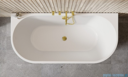 Besco Vica New wanna 150x80cm wolnostojąca przyścienna z odpływem klik-klak czarny matt z napełnieniem przez przelew #WAS-150VNCN