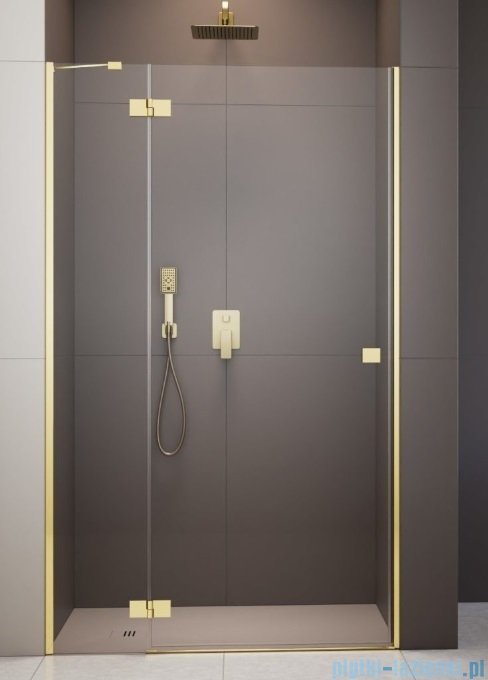 Radaway Essenza Gold Dwj drzwi wnękowe 80cm lewe złoty połysk/szkło przejrzyste 1385012-09-01L
