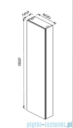 Oristo Etna szafka boczna wysoka Ryflowana 40x160x17cm Czarny Mat OR52-SB1D-40-8R