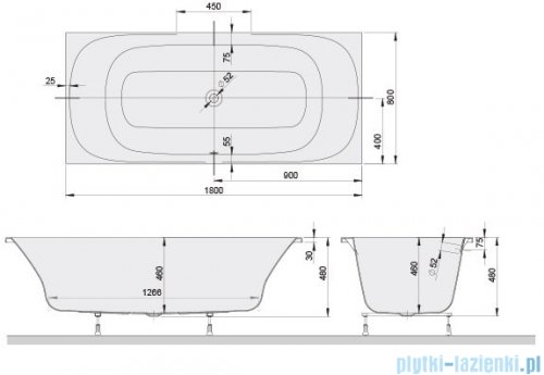 Sanplast Loft Line WPdo/LOFT wanna prostokątna 180x80 cm + stelaż 610-500-0160-01-000