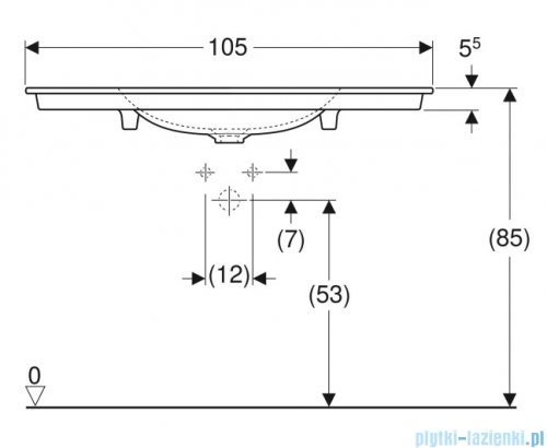 Geberit One Umywalka meblowa z otworem na baterię 105x48cm KeraTect 505.010.01.4