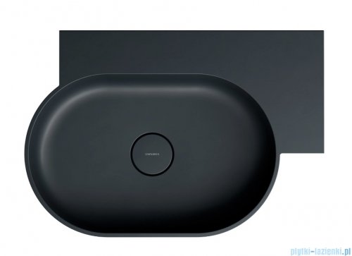 Omnires Ovo M+ umywalka nablatowa/wisząca prawa 66x44 cm black lava mat OVO645UWPBLV
