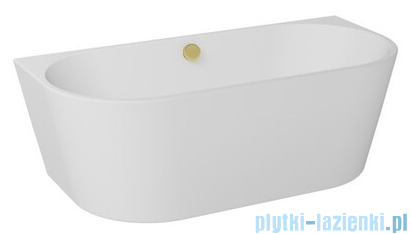 Besco Vica New wanna 170x80cm wolnostojąca przyścienna z odpływem klik-klak czarny matt z napełnieniem przez przelew #WAS-170VNCN