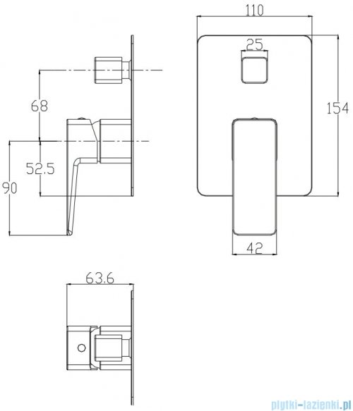 Omnires Parma zestaw podtynkowy natryskowy czarny SYSPM10BL