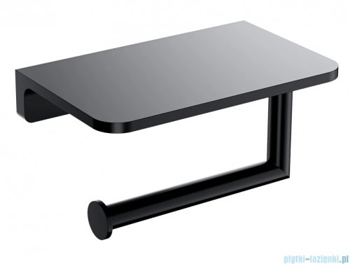 Omnires Modern Project uchwyt na papier toaletowy z półką czarny mat MP60511BL
