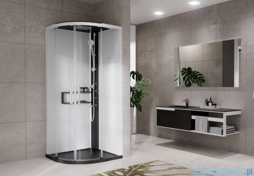 Novellini Glax 2 2.0 kabina z hydromasażem 100x100 czarna G22R100M1-1HU