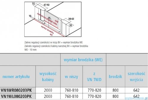 Vitalle NOLA drzwi wahadłowe 1-skrzydłowe prawe 80 cm czarne VN1WR080203PK