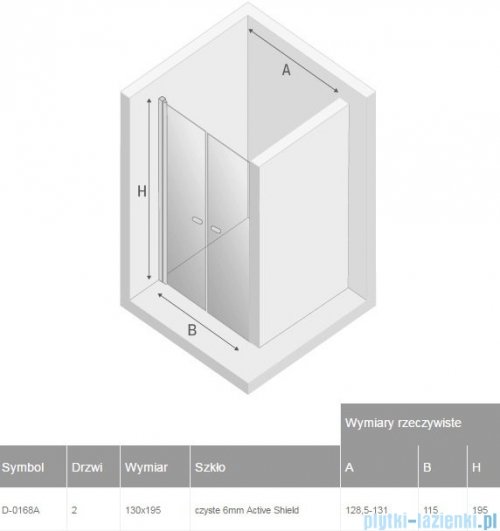 New Trendy New Soleo drzwi wnękowe dwuskrzydłowe 130x195 cm przejrzyste D-0168A