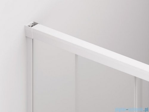 SanSwiss Cadura White Line drzwi przesuwne 110cm jednoskrzydłowe prawe z polem stałym profile biały mat CAS2D1100907