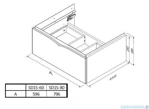 Oristo Siena szafka podumywalkowa wisząca 60x25x45cm ceglany mat OR45-SD1S-60-19