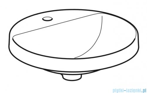 Geberit VariForm Umywalka okrągła z półką z otworem na baterię 48cm KeraTect 500.706.00.2