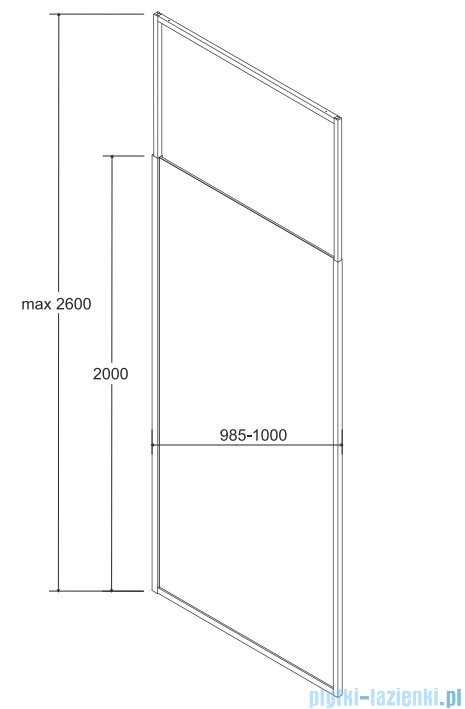 Besco Icon kabina walk-in loft 100x200cm przejrzyste IC-100-200C
