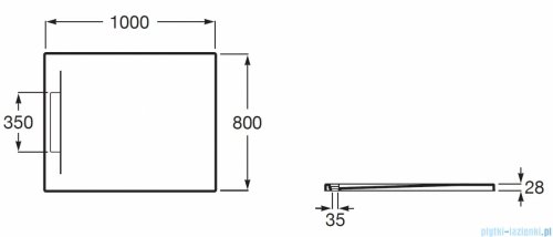 Roca Pyros 100x80cm brodzik prostokątny kompozyt Stonex beżowy AP9013E832003650
