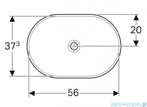 Geberit VariForm Umywalka owalna wpuszczana w blat, bez przelewu 60x40cm szkliwiony spód KeraTect 500.731.00.2