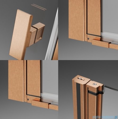 Radaway Nes KDD II Brushed Copper kabina walk-in 80cm lewa szczotkowana miedź szkło przejrzyste 10031080-93-01L