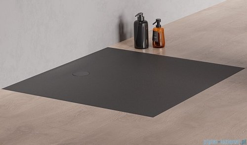 New Trendy Nex Shade brodzik konglomeratowy z strukturą kwadratowy 100x100x3.5 cm antracyt B-0502