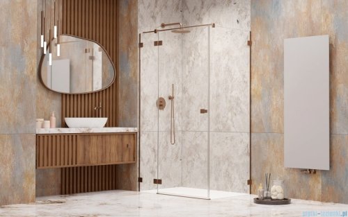 Radaway Essenza Pro Brushed Copper Kdj kabina 80x80cm lewa szczotkowana miedź 10097080-93-01L/10098080-01-01 