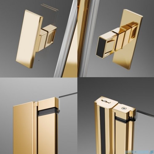 Radaway Nes Gold Kdd B kabina 100x80cm złoty połysk 10024100-09-01L/10024080-09-01R
