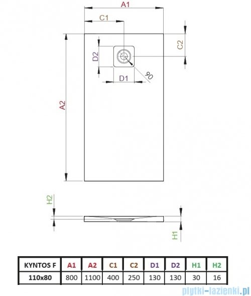 Radaway Kyntos F brodzik 110x80cm biały HKF11080-04