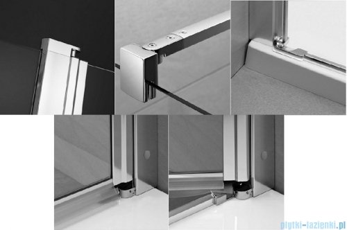 Radaway Eos II DWD+S Kabina 90x80 lewa szkło przejrzyste + brodzik Argos D + syfon 3799491-01/3799410-01R/4AD89-01