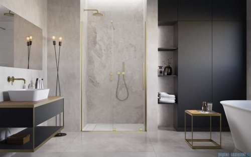Radaway Furo Brushed Gold DWJ drzwi prysznicowe 120cm lewe szczotkowane złoto 10107622-99-01L/10110580-01-01