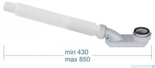 Corsan Intero Slim wanna asymetryczna lewa 150x74 cm biała + syfon E-230MNL
