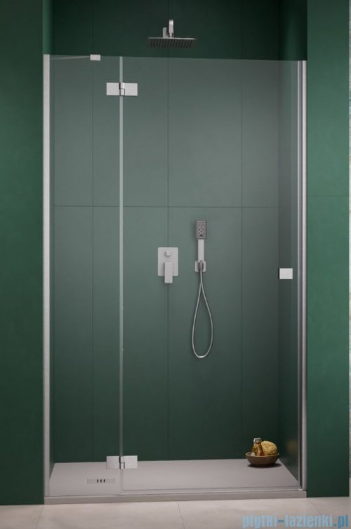 Radaway Essenza 8 Brushed Nickel Dwj drzwi wnękowe 120cm lewe szczotkowany nikiel/szkło przejrzyste 10480812-01-01L/10460337-91-01L