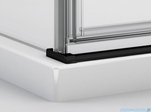 SanSwiss Annea Black Line drzwi prysznicowe lewe 100x200cm profile czarne AN1CG10000607