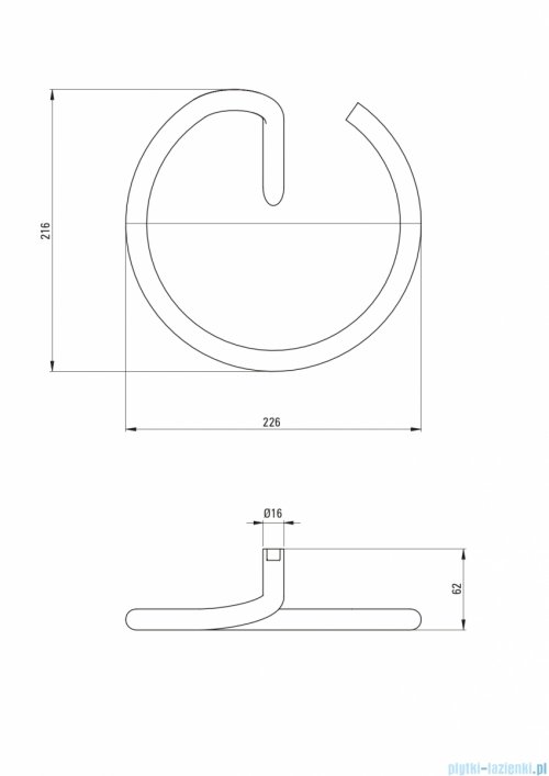 Deante SILIA Wieszak na ręcznik ścienny okrągły brąz szczotkowany ADI_C611