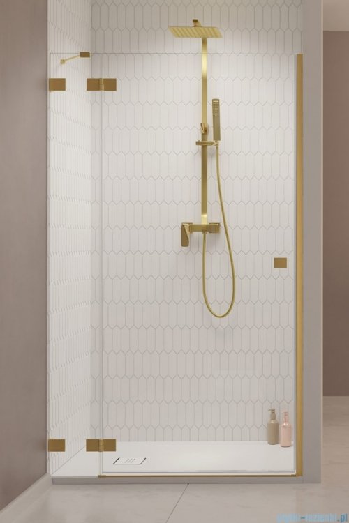 Radaway Essenza Pro Brushed Gold Dwj drzwi wnękowe 110cm lewe szczotkowane złoto 10099110-99-01L