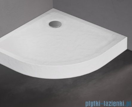 New Trendy Mild Stone Brodzik akrylowy półokrągły 80x80x11,5 cm biały B-0516