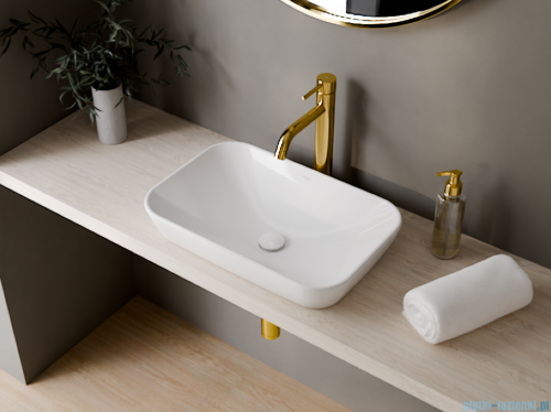 Besco Verga Cera-Line White umywalka nablatowa biała 51,5 cm biały połysk UNC-52-VEB