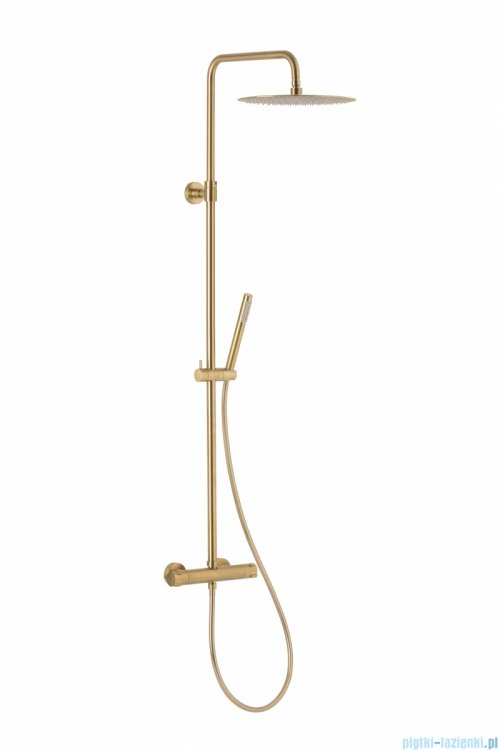KFA MOZA PREMIUM BRUSHED GOLD deszczownia wannowa z baterią termostatyczną złoty szczotkowany 5736-921-31
